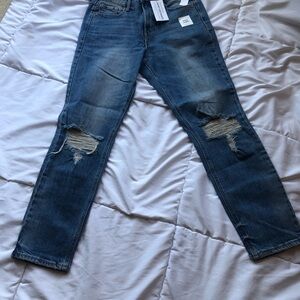 Old Navy Distressed Ankle-Length Blue Jeans